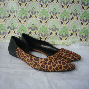 Lane Bryant Leopard Print Pointed toe d'orsay Flats - Size 11 Wide Bohemian Edgy
